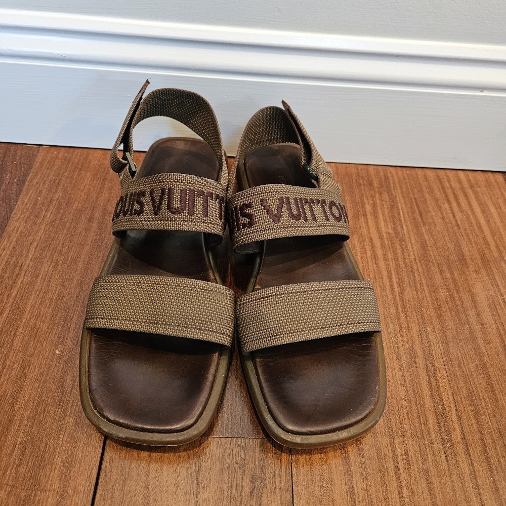 Louis Vuitton Brown Sandals with Adjustable Ankle Strap - Picture 9 of 9